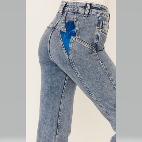 Free People Thunderbird Flare in Electric Blue Size 31 NWT - Picture 3 of 13